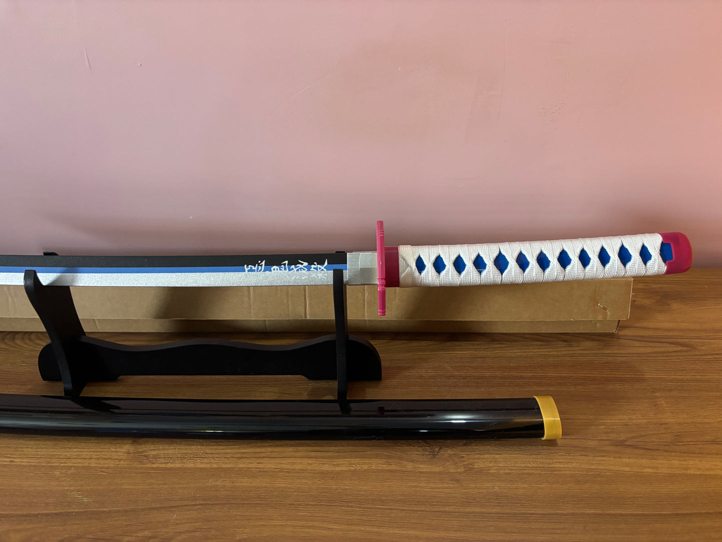 Giyuu Blue Wooden Sword - Anime Wooden Katana from Demon Slayer for Collectors - Project M Shop