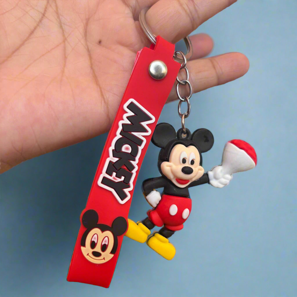 Micky Mouse Keychain PVC Rubber with Strap - Project M Shop