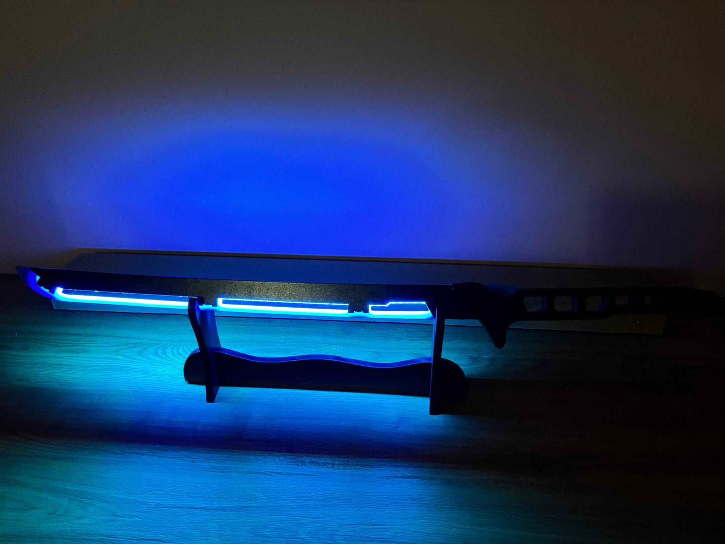Led Light Glowing Chinese Style Katana Wooden Sword - Blue Color - Project M Shop