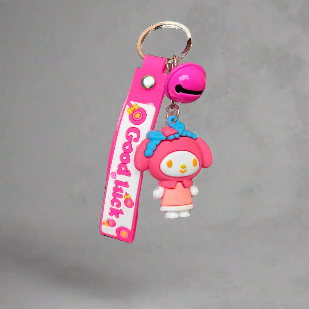 My Melody Keychain with Bell - PVC Rubber Keychain - Project M Shop