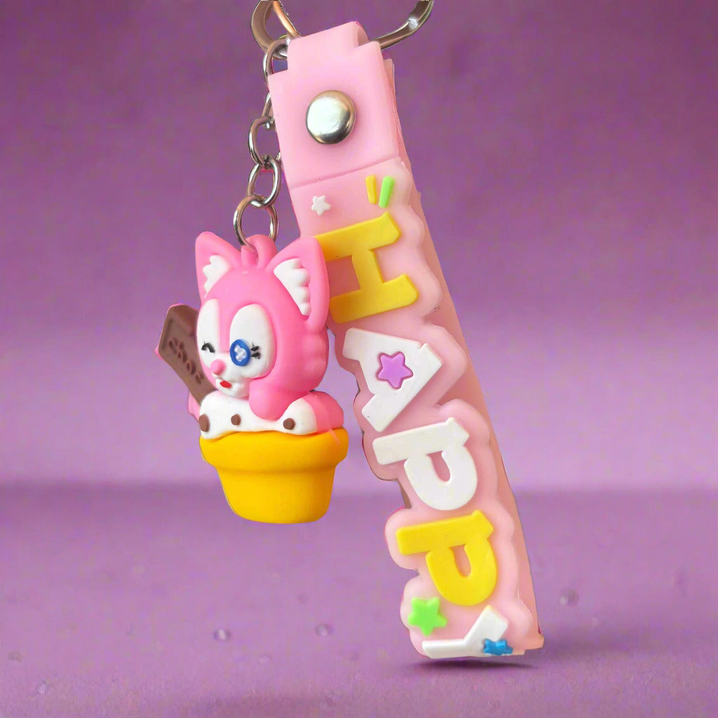 Pinkfong PVC Rubber Keychain in Tub with Strap - Project M Shop
