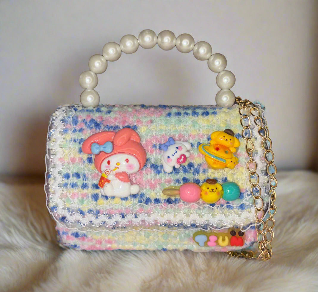 Children's Pearl Hand Sling Bag with Sanrio Cartoon and Free Keychain - Project M Shop