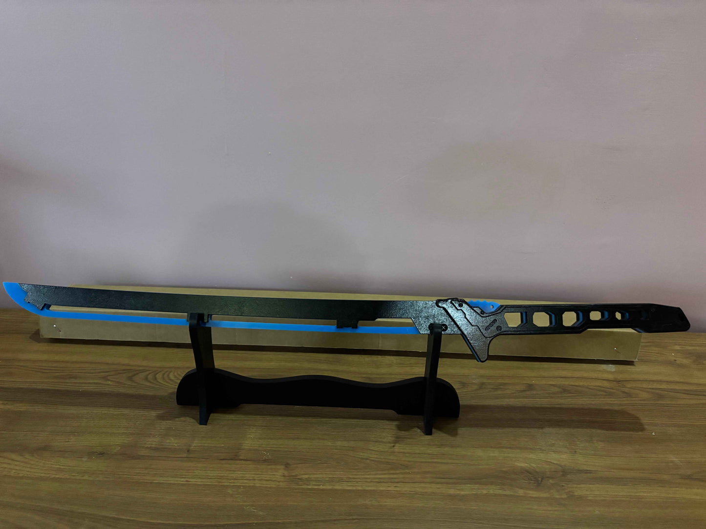 Led Light Glowing Chinese Style Katana Wooden Sword - Blue Color - Project M Shop