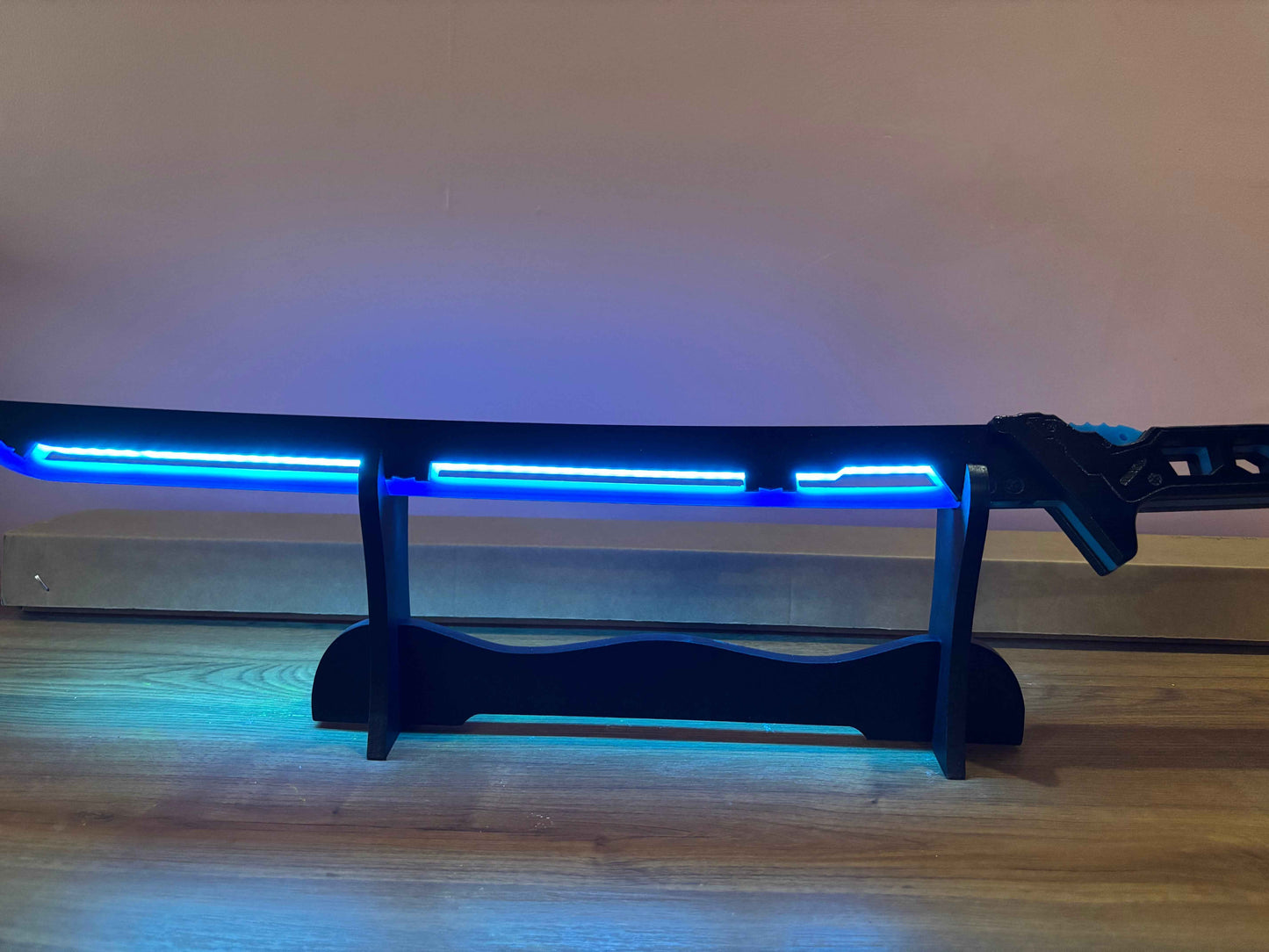 Led Light Glowing Chinese Style Katana Wooden Sword - Blue Color - Project M Shop