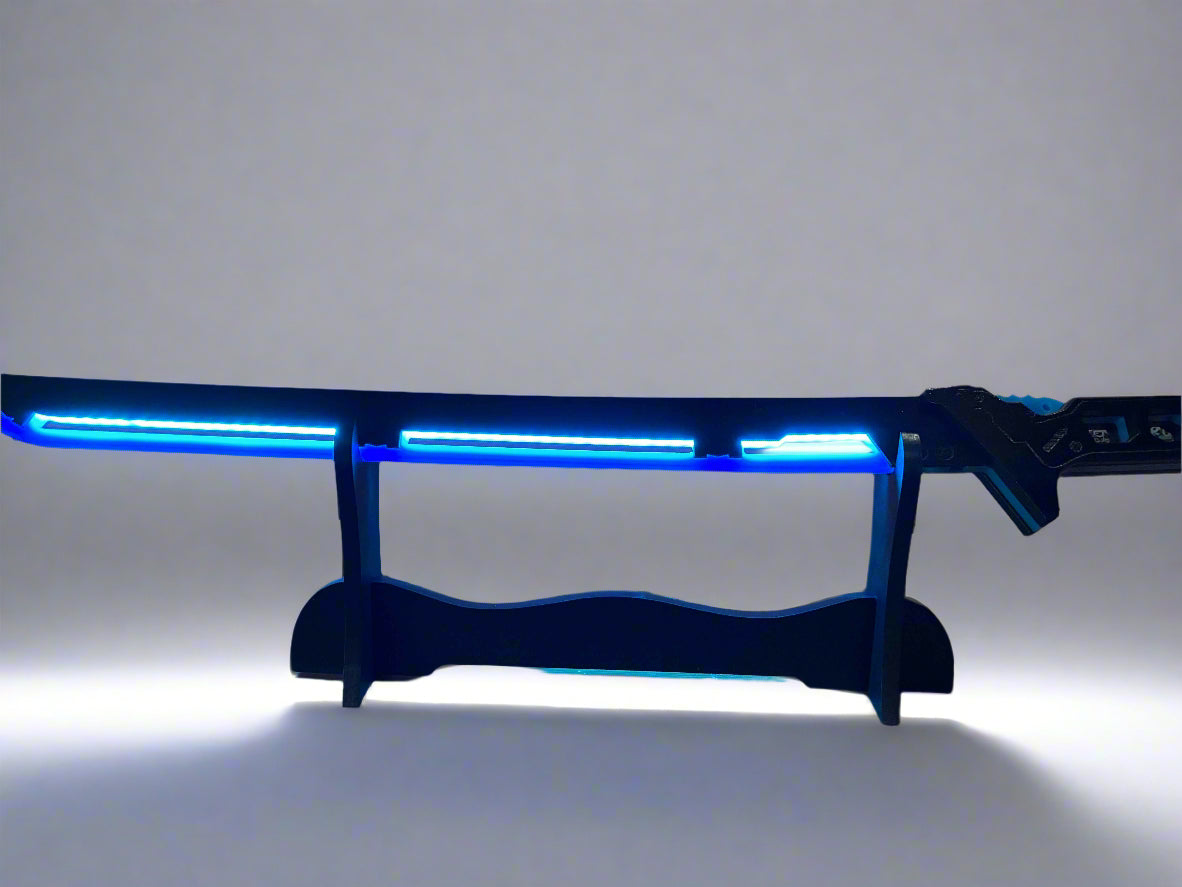 Led Light Glowing Chinese Style Katana Wooden Sword - Blue Color - Project M Shop