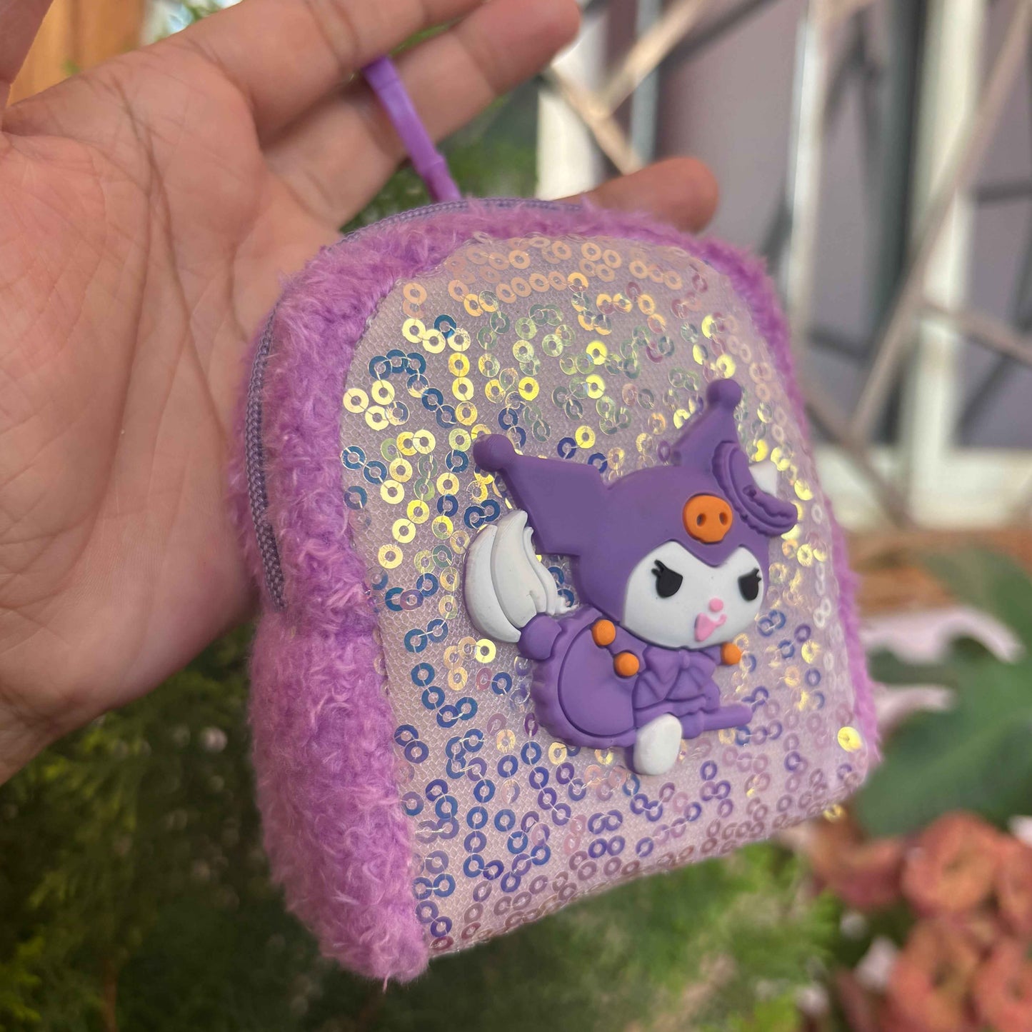 Kuromi Coin Purse Keychain - Fluffy Pouch Keychain for Cute Storage - Project M Shop