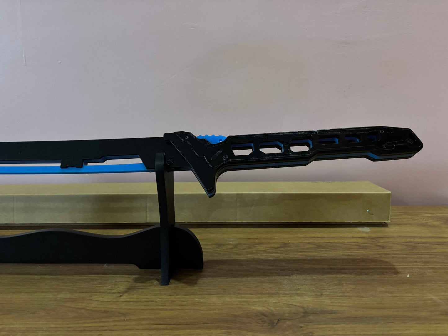 Led Light Glowing Chinese Style Katana Wooden Sword - Blue Color - Project M Shop