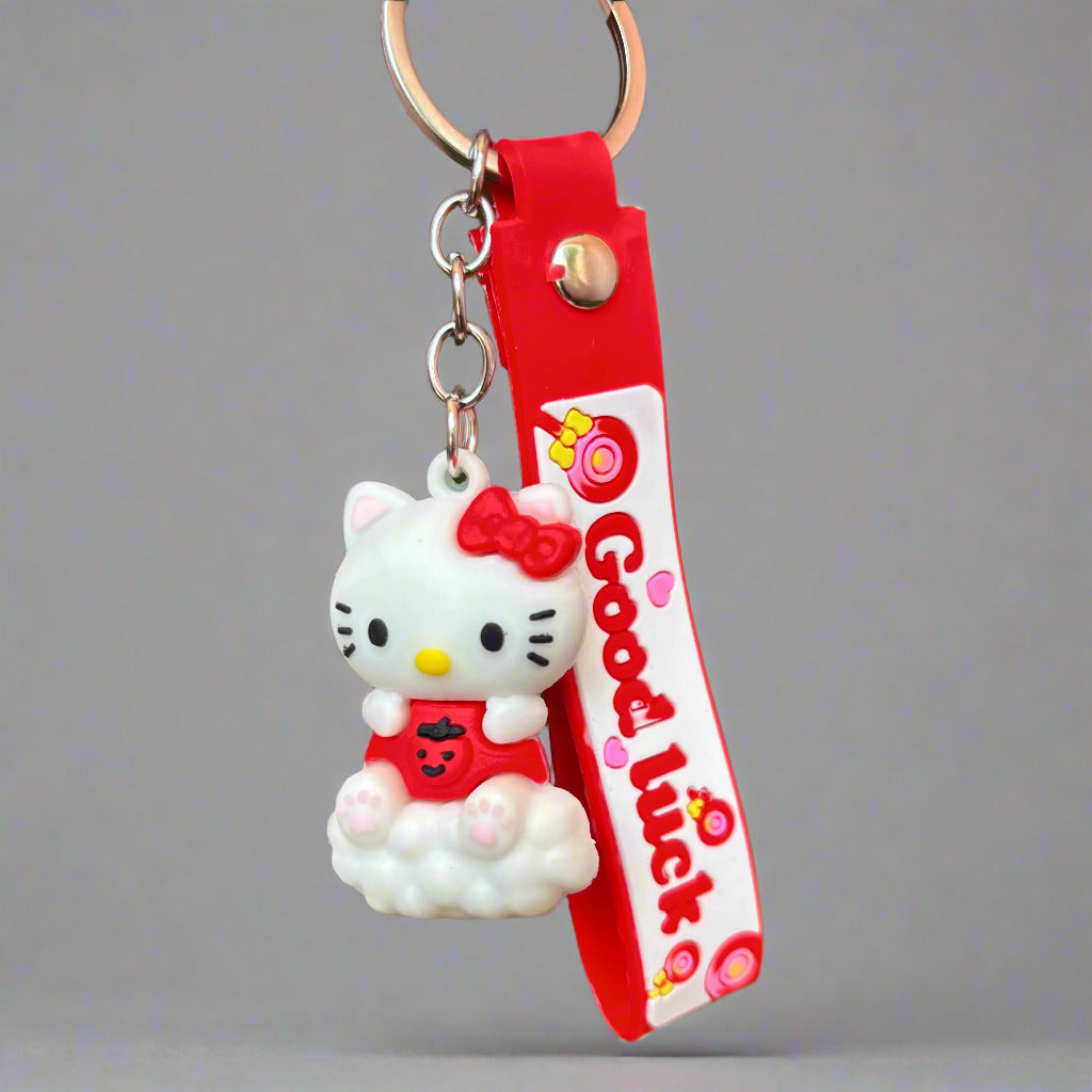 Hello Kitty Keychain PVC Rubber with Strap - Project M Shop