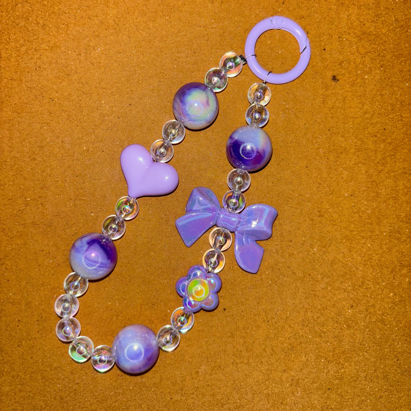 Purple Hair Tie & Heart Phone/bag charm - Project M Shop