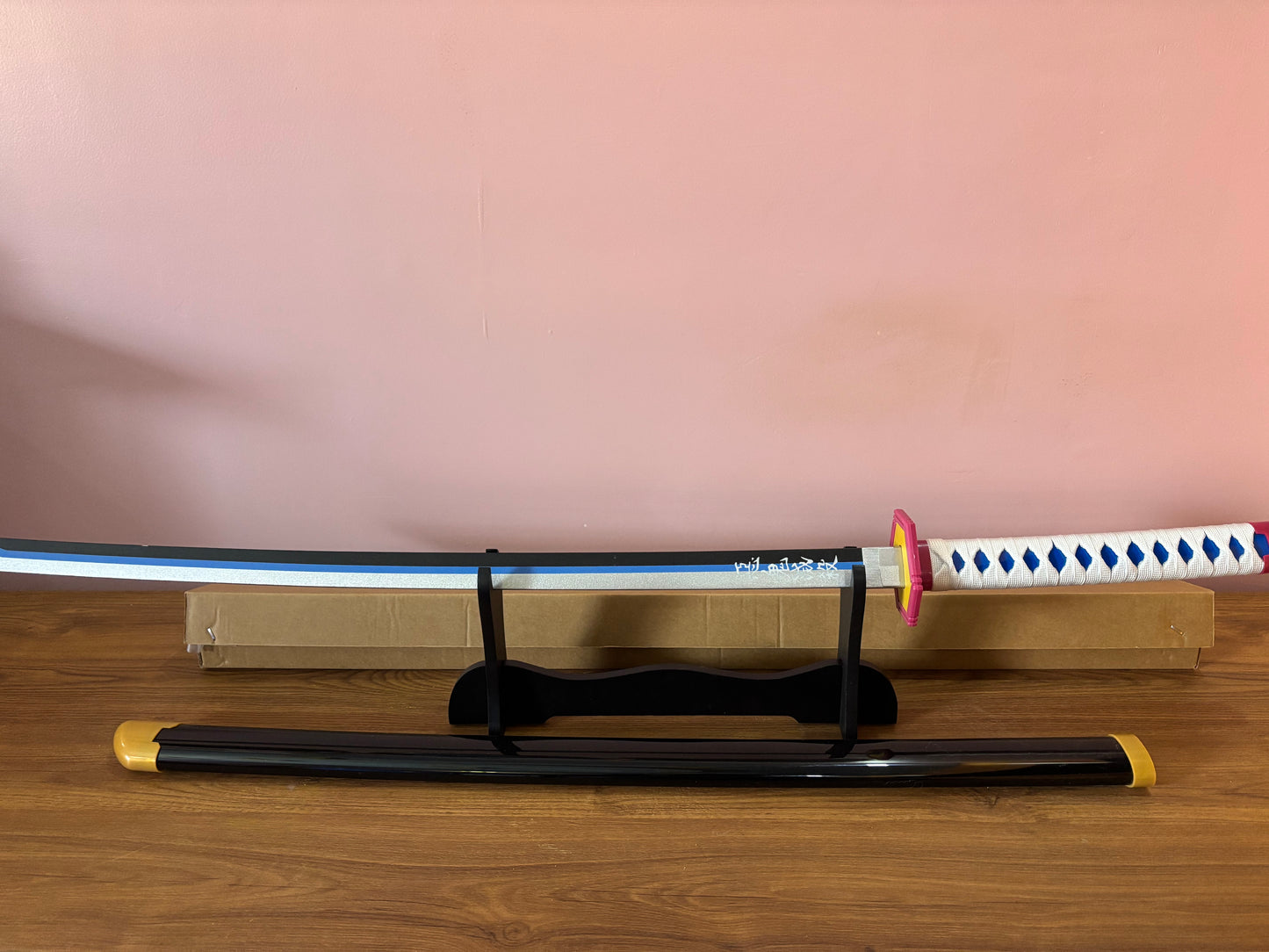 Giyuu Blue Wooden Sword - Anime Wooden Katana from Demon Slayer for Collectors - Project M Shop