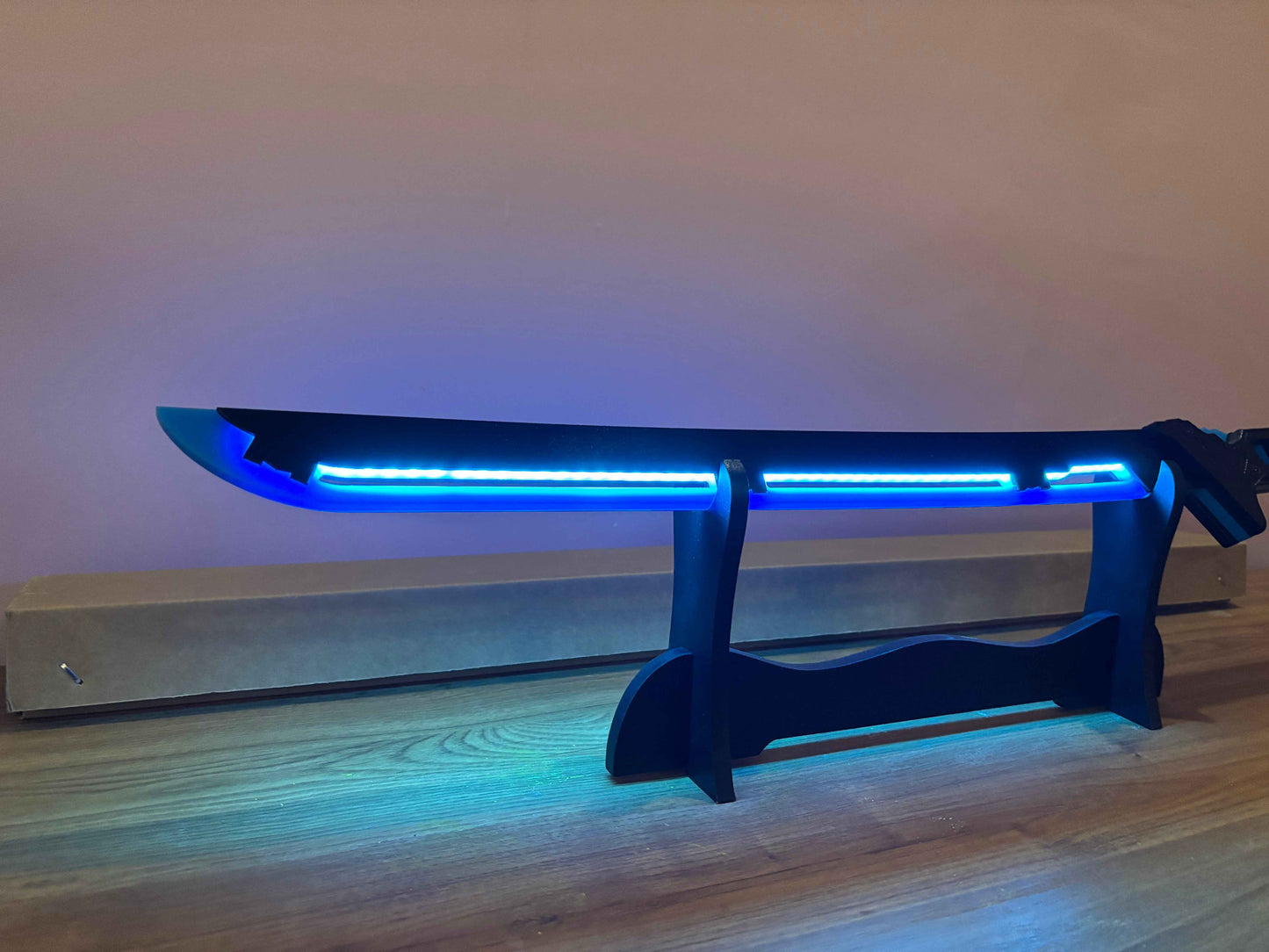 Led Light Glowing Chinese Style Katana Wooden Sword - Blue Color - Project M Shop