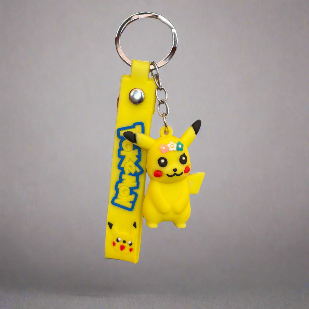 Pikachu Keychain - Pokémon PVC Rubber Keychain With Strap - Project M Shop