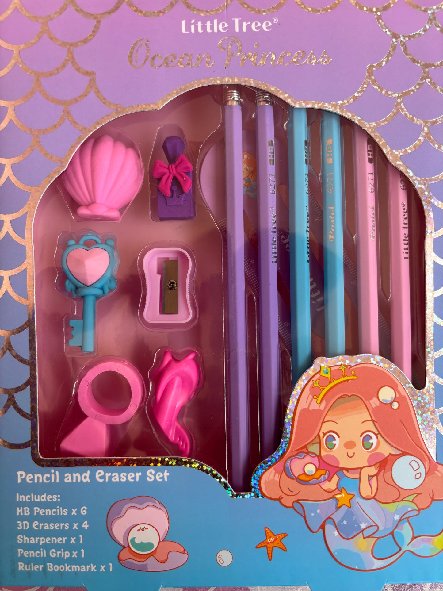 Ocean princess mermaid style stationery set - 13 pieces - Project M Shop