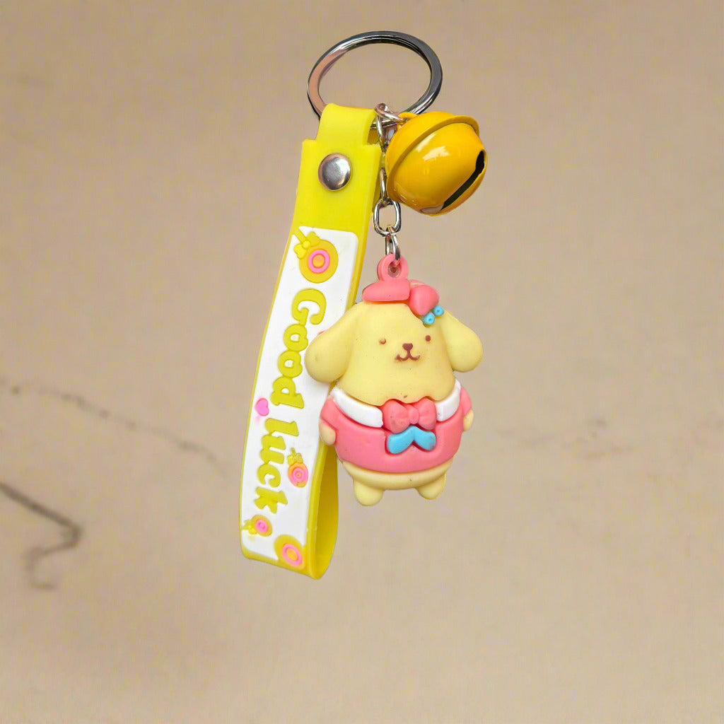 Pompompurin Keychain With Bell and Strap - PVC Rubber Accessory - Project M Shop