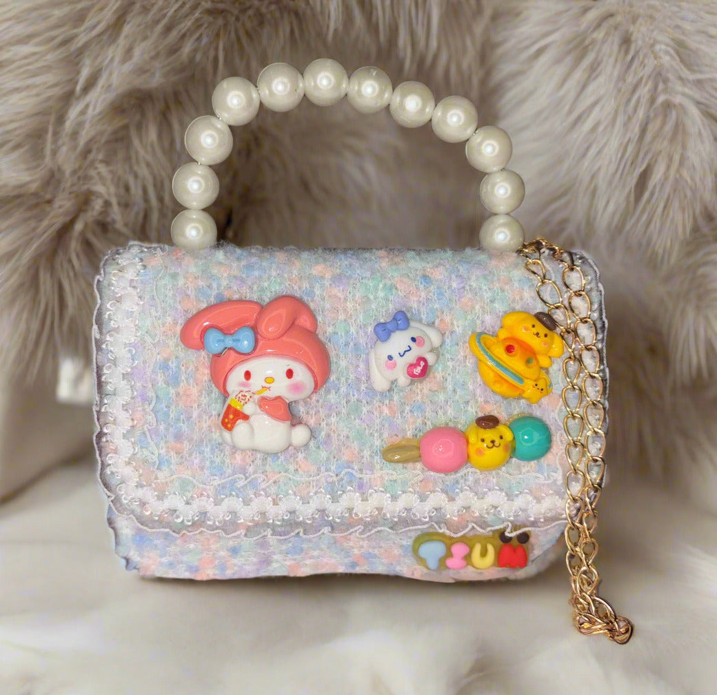 Children's Pearl Hand Sling Bag with Sanrio Cartoon and Free Keychain - Project M Shop