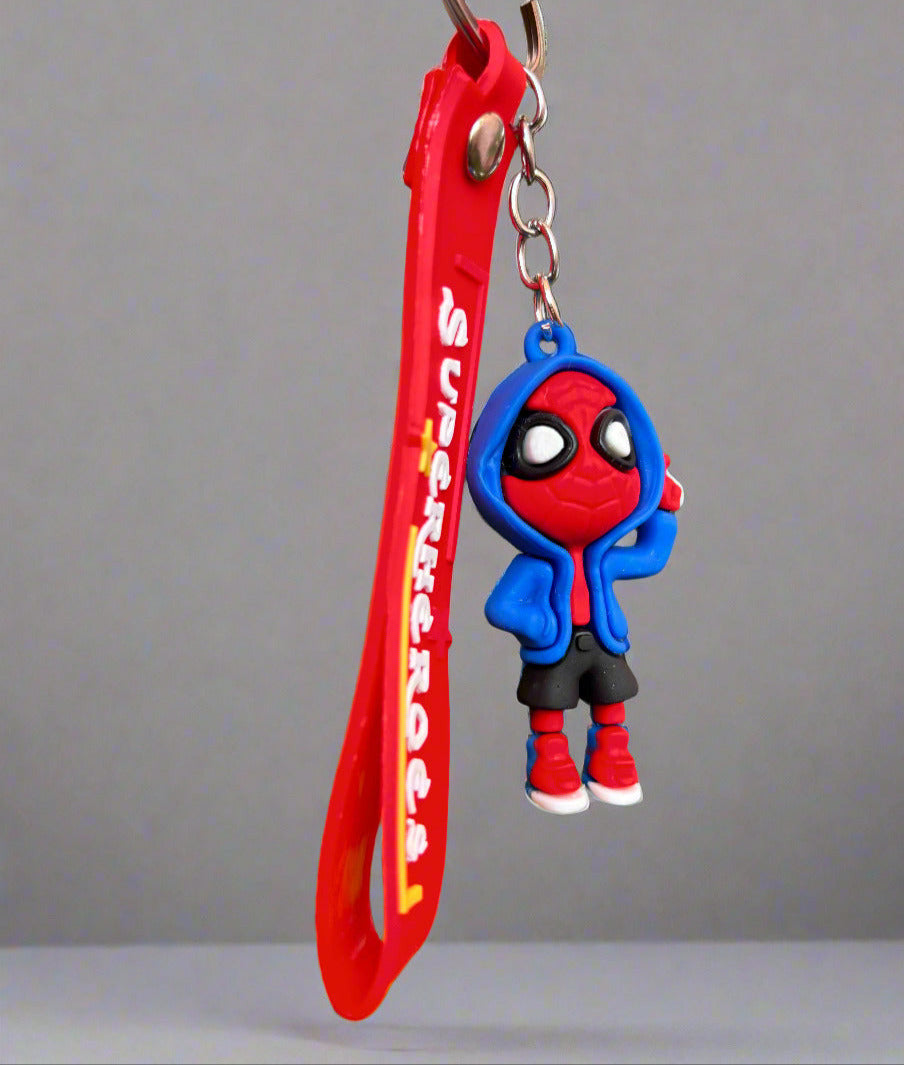 Spider-man Keychain - PVC Rubber Keychain with Strap - Project M Shop