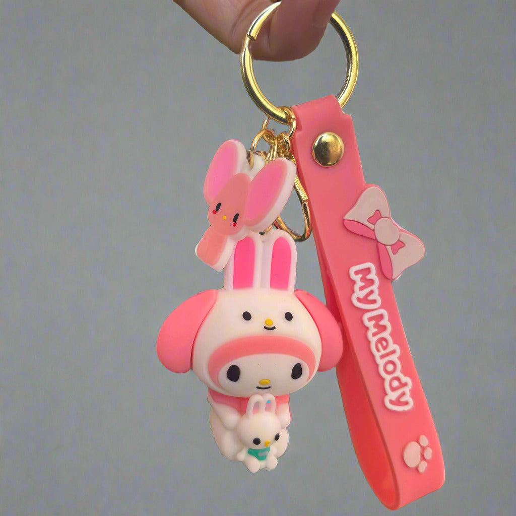 My Melody 3D PVC Keychain with Strap - High Quality Keyring - Project M Shop