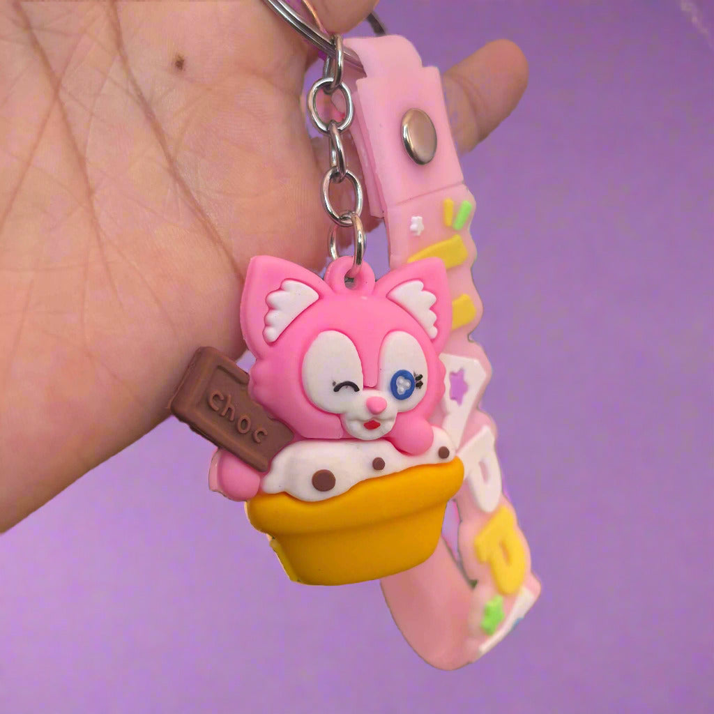 Pinkfong PVC Rubber Keychain in Tub with Strap - Project M Shop