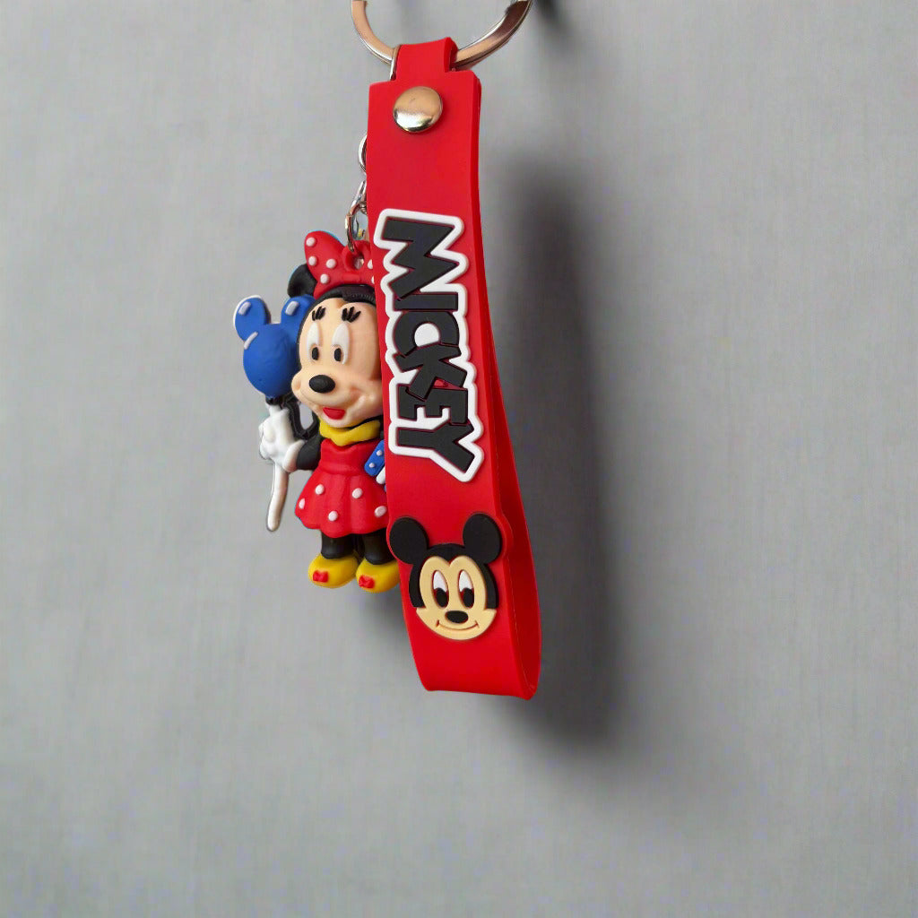 Minnie Mouse Keychain with Balloon PVC Rubber and Strap - Project M Shop