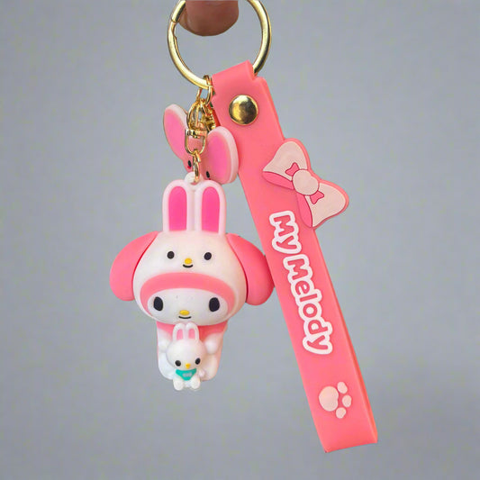 My Melody 3D PVC Keychain with Strap - High Quality Keyring - Project M Shop