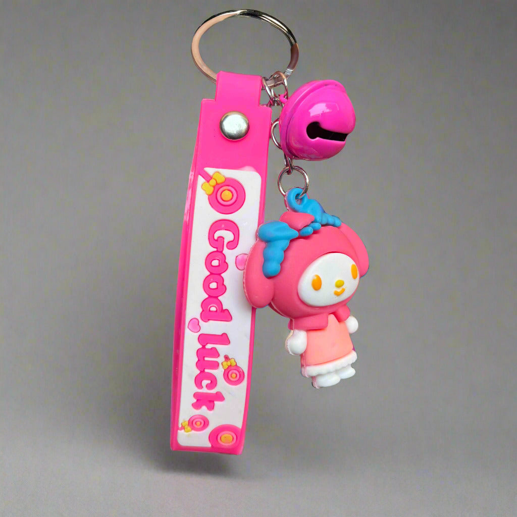 My Melody Keychain with Bell - PVC Rubber Keychain - Project M Shop
