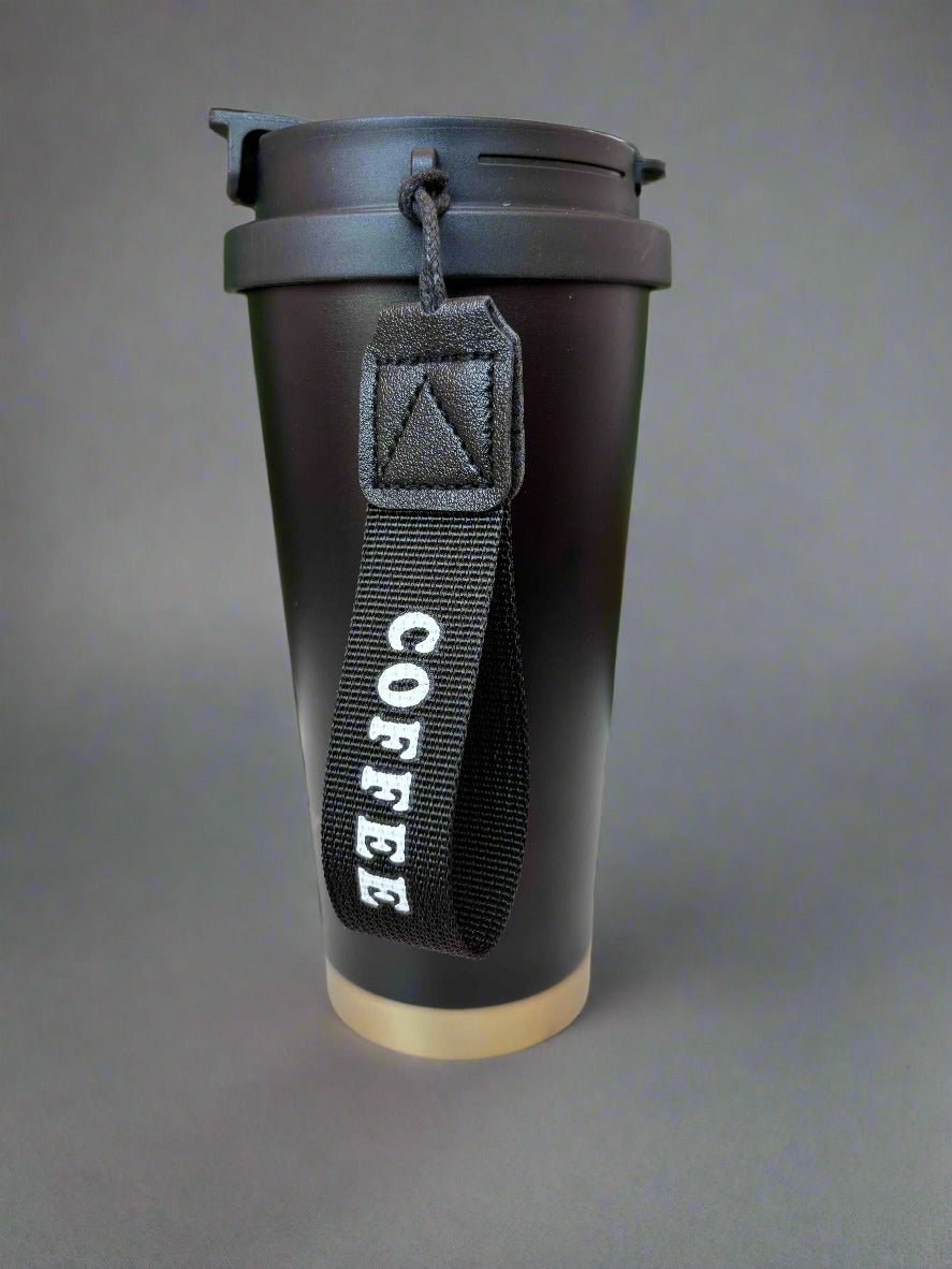Elegant Insulated Tumbler - Black & Golden Flower Design 600 ML - Project M Shop