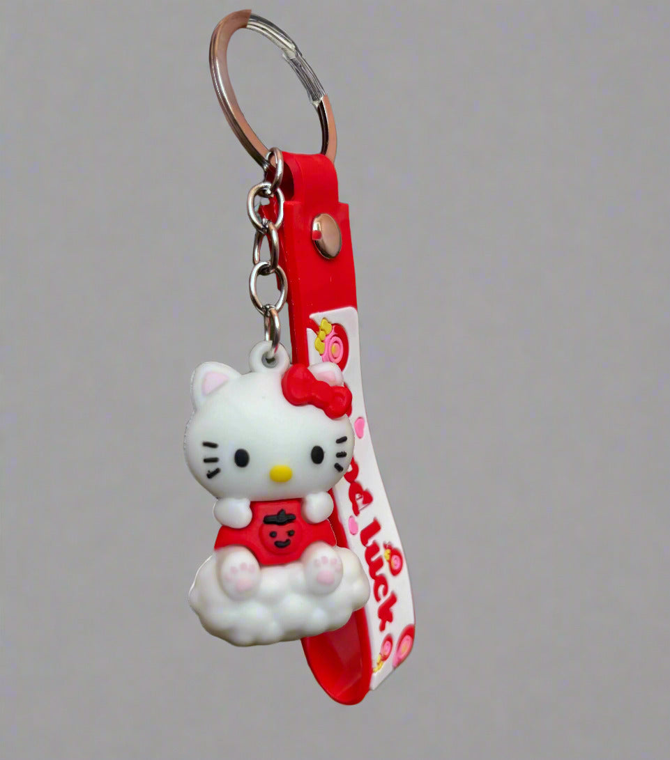Hello Kitty Keychain PVC Rubber with Strap - Project M Shop