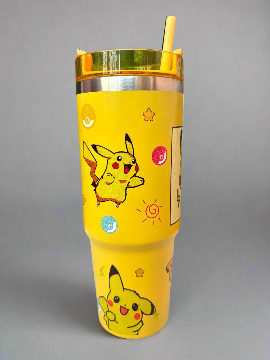 Pikachu Stainless Steel Tumbler - 900 Ml Pokémon Drinkware - Project M Shop