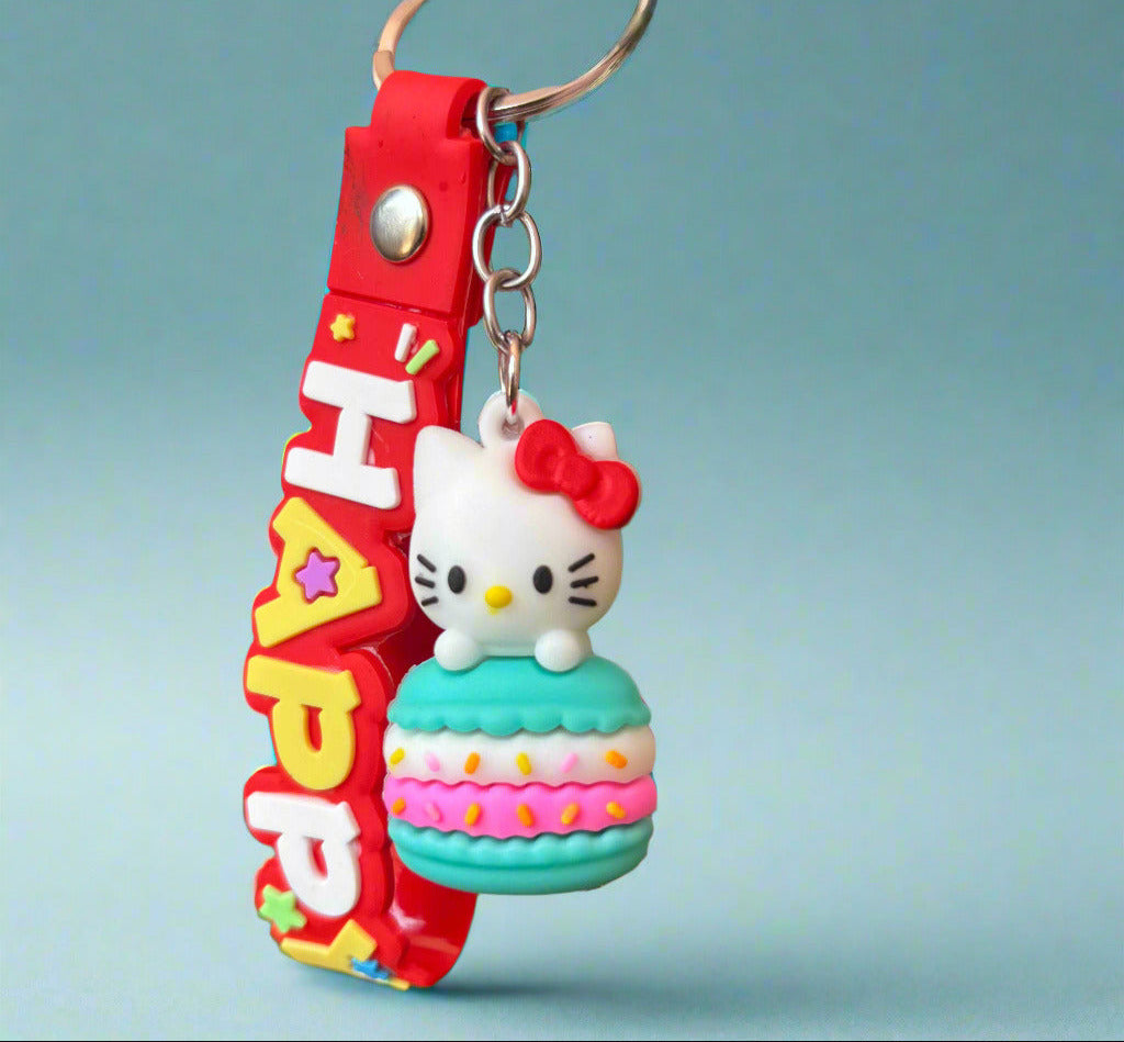 Hello Kitty Keychain - PVC Rubber Keychain with Strap - Project M Shop