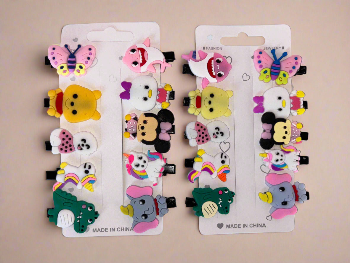 Set of 2 Cartoon Animal Hair Clips for Girls - Cute and Fun Accessories - Project M Shop
