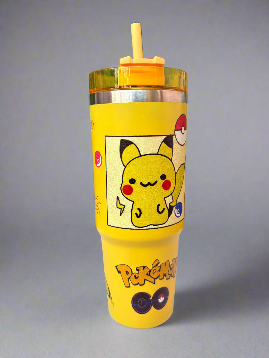 Pikachu Stainless Steel Tumbler - 900 Ml Pokémon Drinkware - Project M Shop
