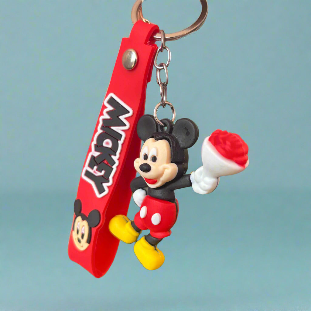 Micky Mouse Keychain PVC Rubber with Strap - Project M Shop