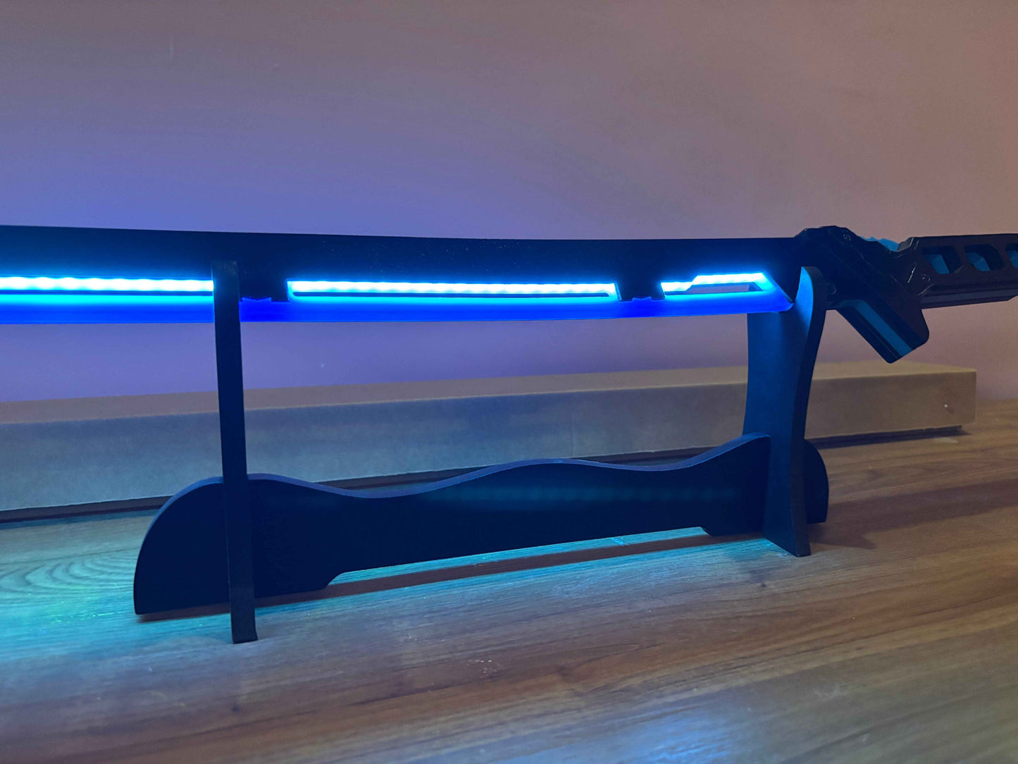 Led Light Glowing Chinese Style Katana Wooden Sword - Blue Color - Project M Shop
