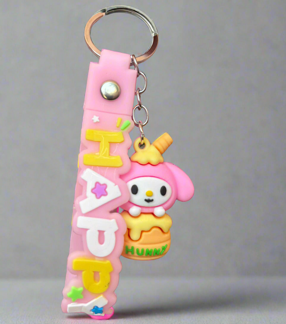 My Melody Keychain with Strap - PVC Rubber Keychain - Project M Shop