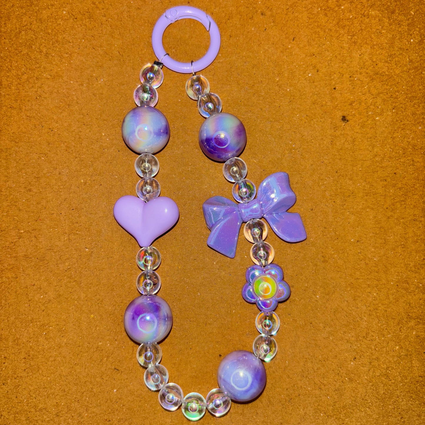 Purple Hair Tie & Heart Phone/bag charm - Project M Shop