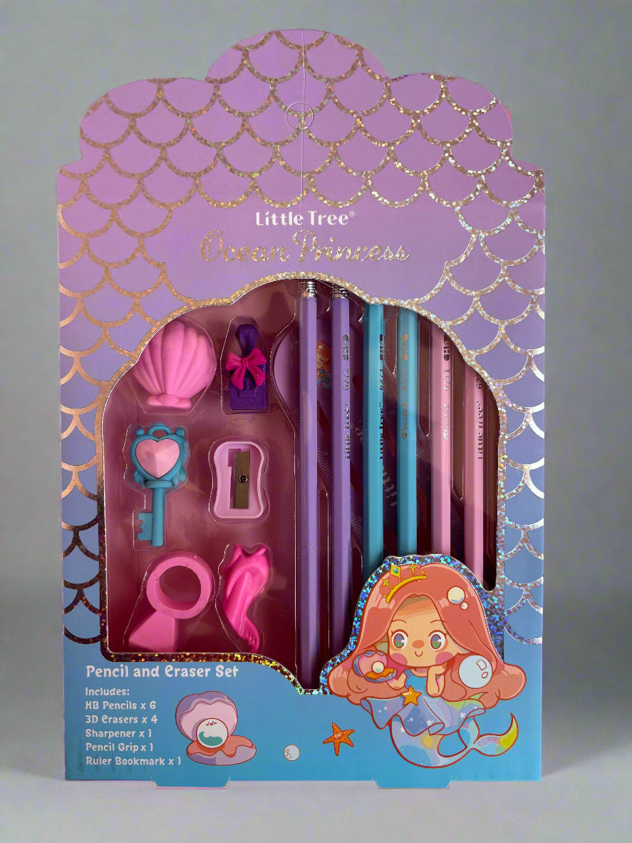 Ocean princess mermaid style stationery set - 13 pieces - Project M Shop