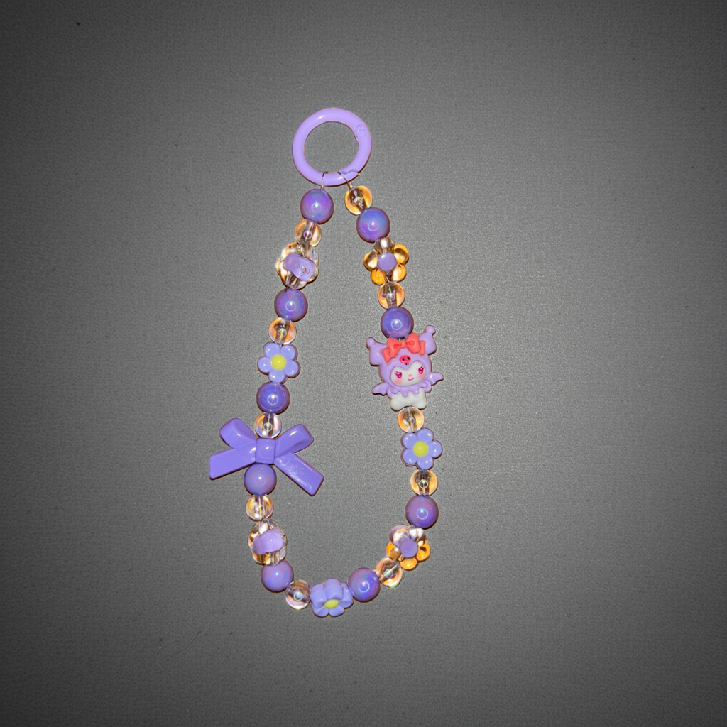 Purple Kuromi Beads Phone/Bag Charm - Project M Shop