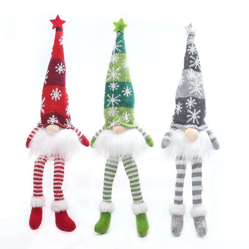 (1 Piece) Handmade Swedish Santa Gnomes with Bendable Hat, Scandinavian Santa Elf Ornaments,Christmas Gnomes Light up - Random Design