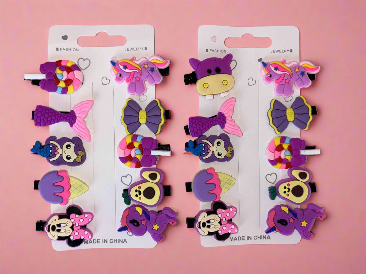 Minnie Mermaid Hair Clips Set of 2 - 10 Pcs Hair Clip for Girls - Project M Shop