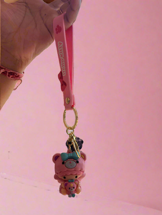 Pink Sanrio Girl Keychains - Cute 3D PVC Keychains - Project M Shop