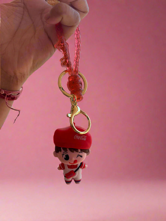 Red Cute Cola Keychain - Adorable 3D PVC Creative Animation Accessory - Project M Shop