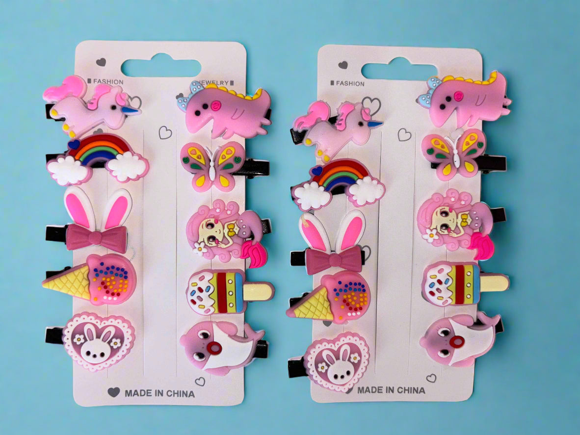 Set of 2 Shark and Ice-Cream Hair Clips for Girls - Project M Shop