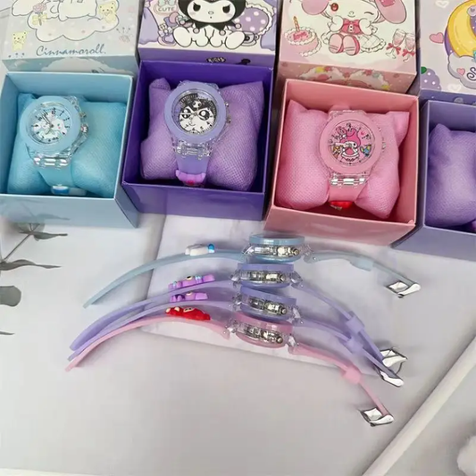 Sanrio Children's Watch - Luminescent Silicone Strap with Gift Box - Project M Shop