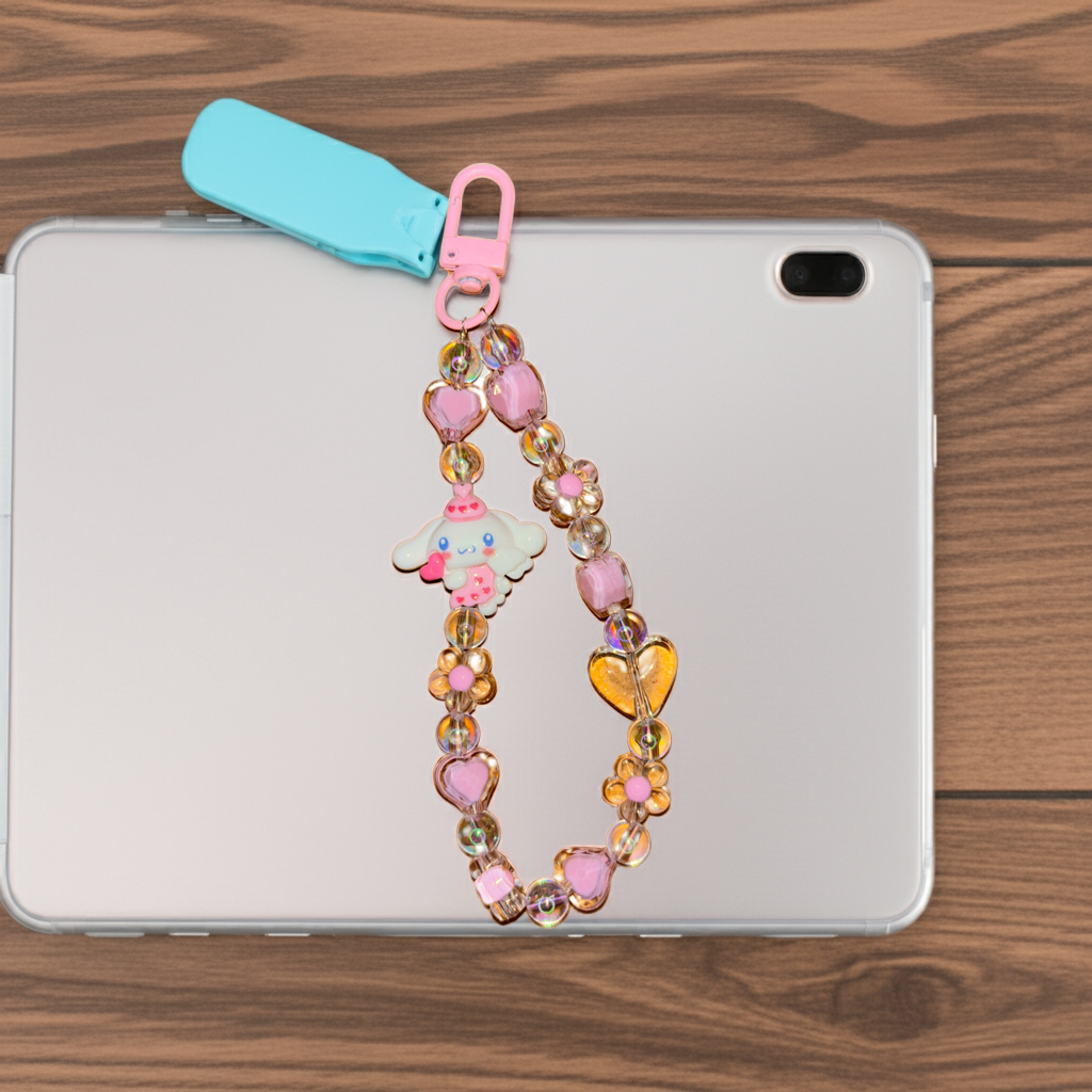 Pink Pochacco beads Phone/bag charm - Project M Shop
