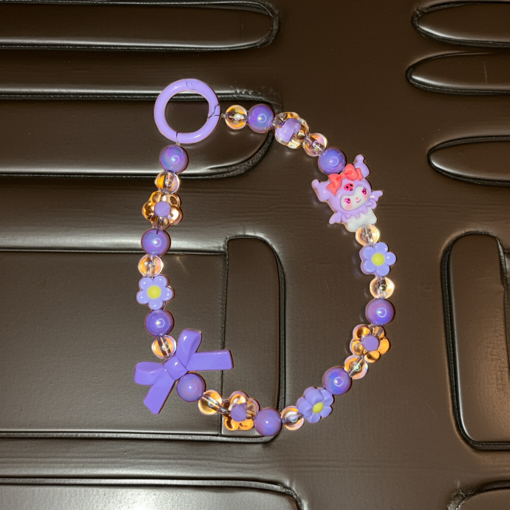 Purple Kuromi Beads Phone/Bag Charm - Project M Shop
