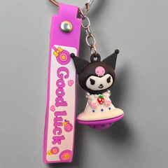 Kuromi Rubber Keychain with Strap - PVC Collectible - Project M Shop