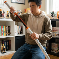 Rengoku Nichirin Katana - Flaming Red Wooden Sword - 104 CM Collectible from Demon Slayer - Project M Shop