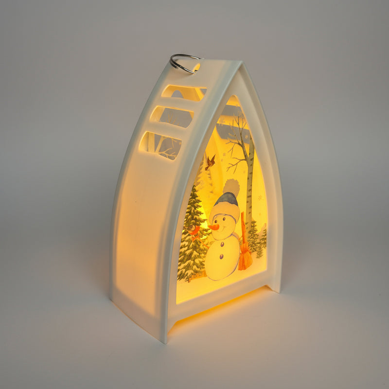 Snowman Tringle Shaped Lantern LED Light For Decoration - For Indoor Use - Project M Shop