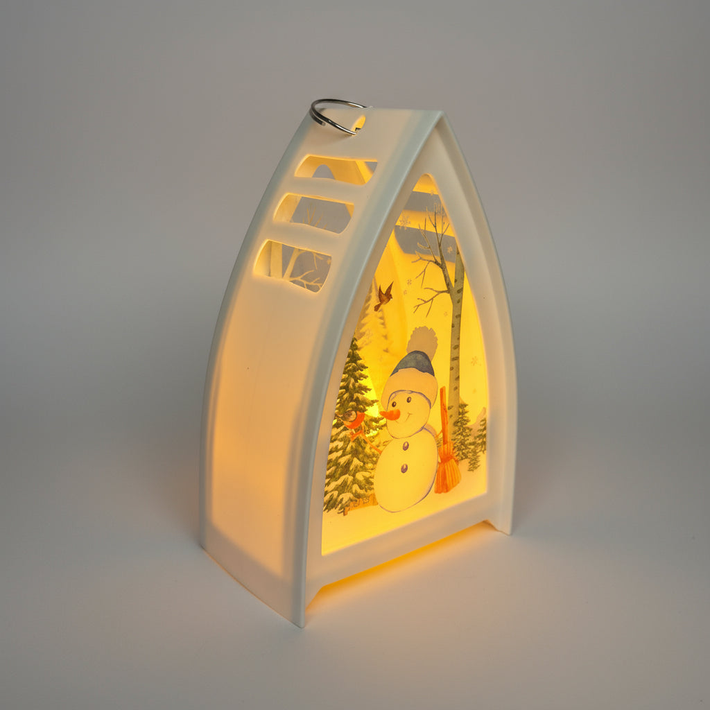 Snowman Tringle Shaped Lantern LED Light For Decoration - For Indoor Use - Project M Shop