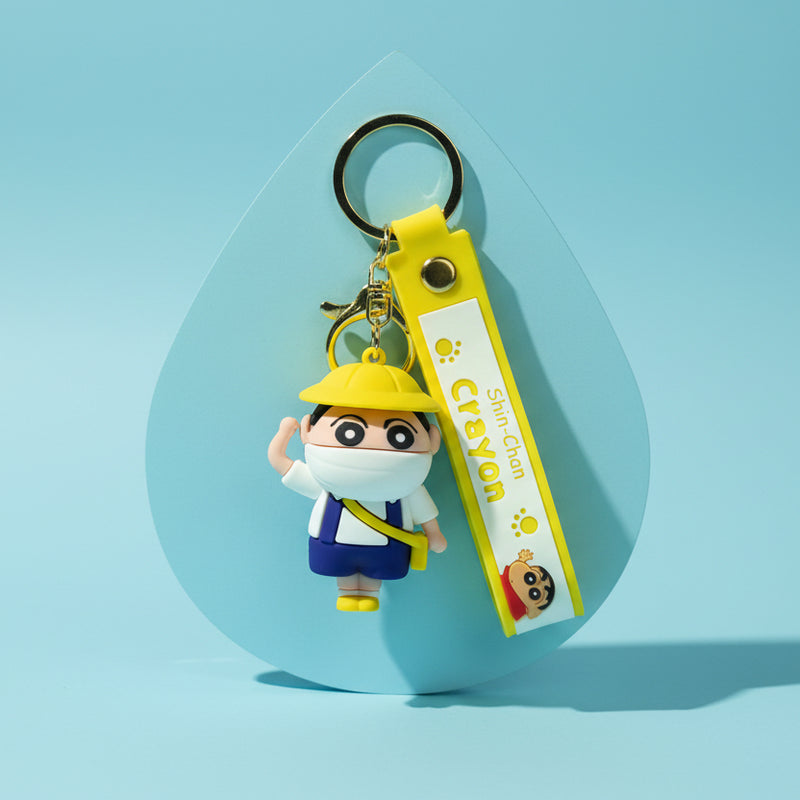 Shin-chan Keychain with Yellow Cap - Premium PVC Collectible - Project M Shop